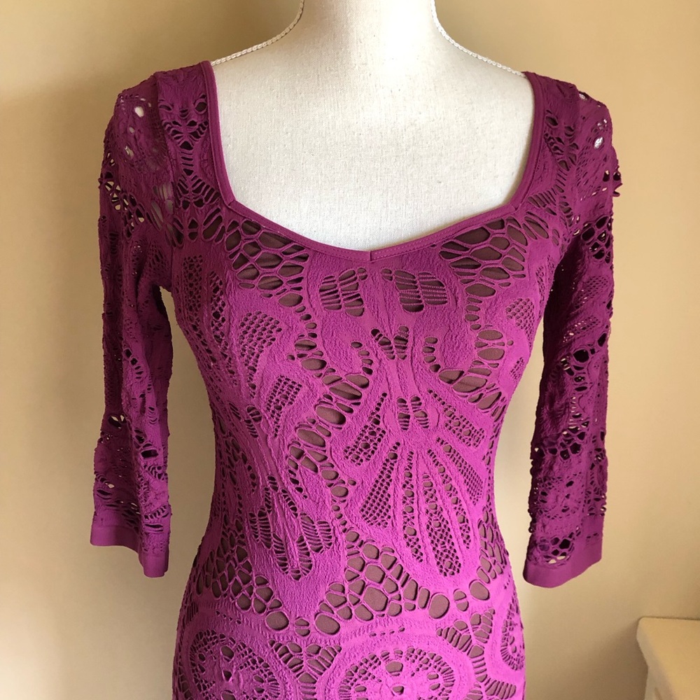Free People Medallion Dress Bordeaux
